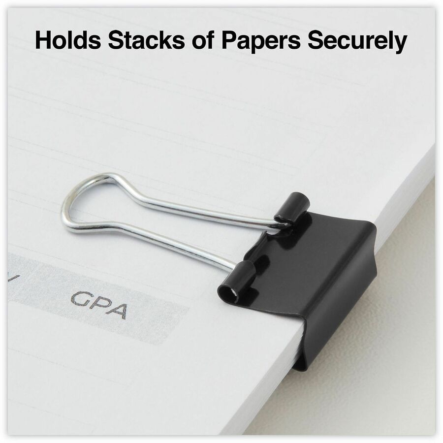 Small - 0.7" Width - 0.38" Size Capacity - Black, Silver - Metal, Steel Wire - 36 / Box