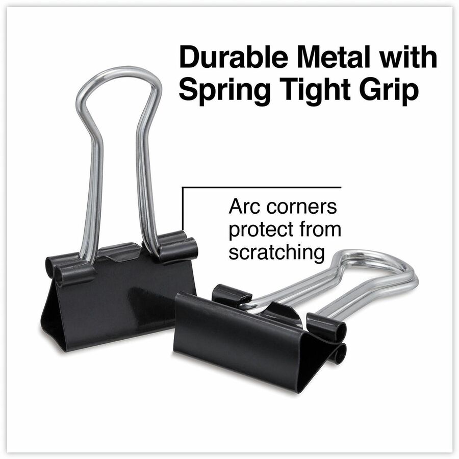 Small - 0.7" Width - 0.38" Size Capacity - Black, Silver - Metal, Steel Wire - 40 / Pack