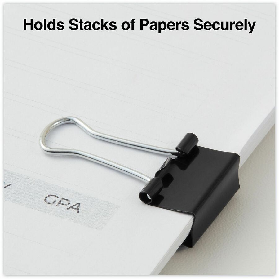 Small - 0.7" Width - 0.38" Size Capacity - Black, Silver - Metal, Steel Wire - 40 / Pack