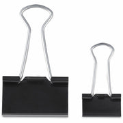 Universal Binder Clips, Assorted Sizes (0.38", 0.63"), Black/Silver, Metal/Steel Wire, 60 Pack
