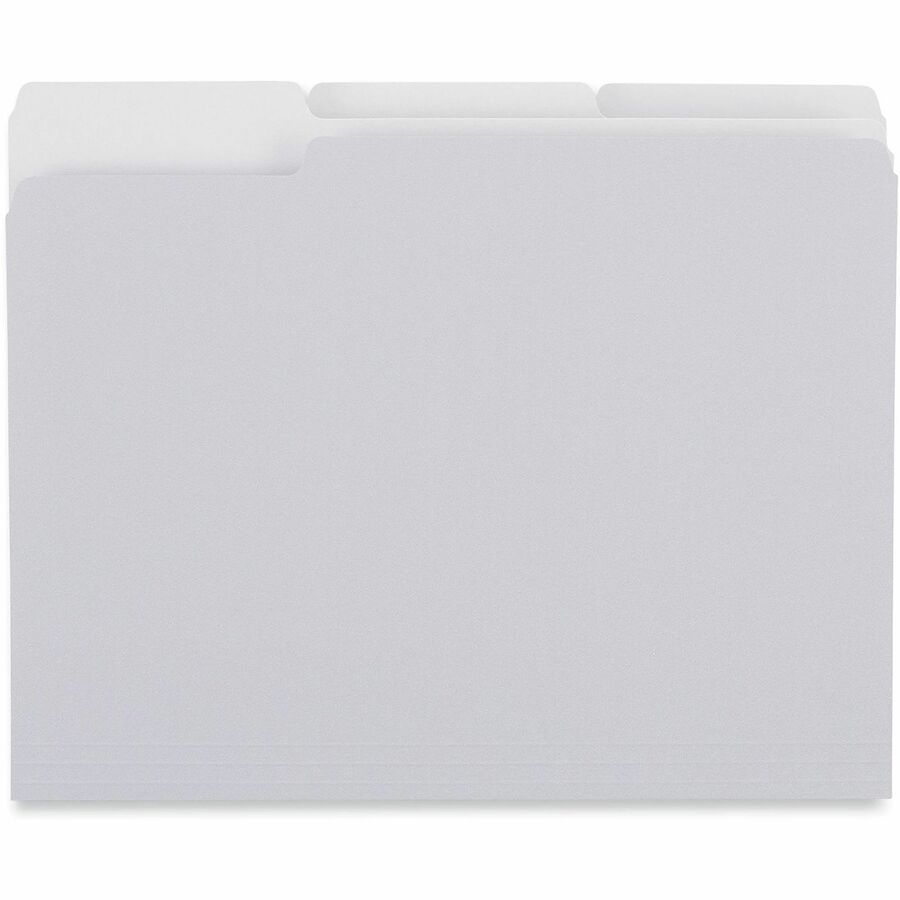 Universal 1/3 Tab Cut Letter Top Tab File Folders, 8.5" x 11", 3/4" Expansion, Assorted Tab Positions, 11 pt. Paper Stock, Gray, 100/Box