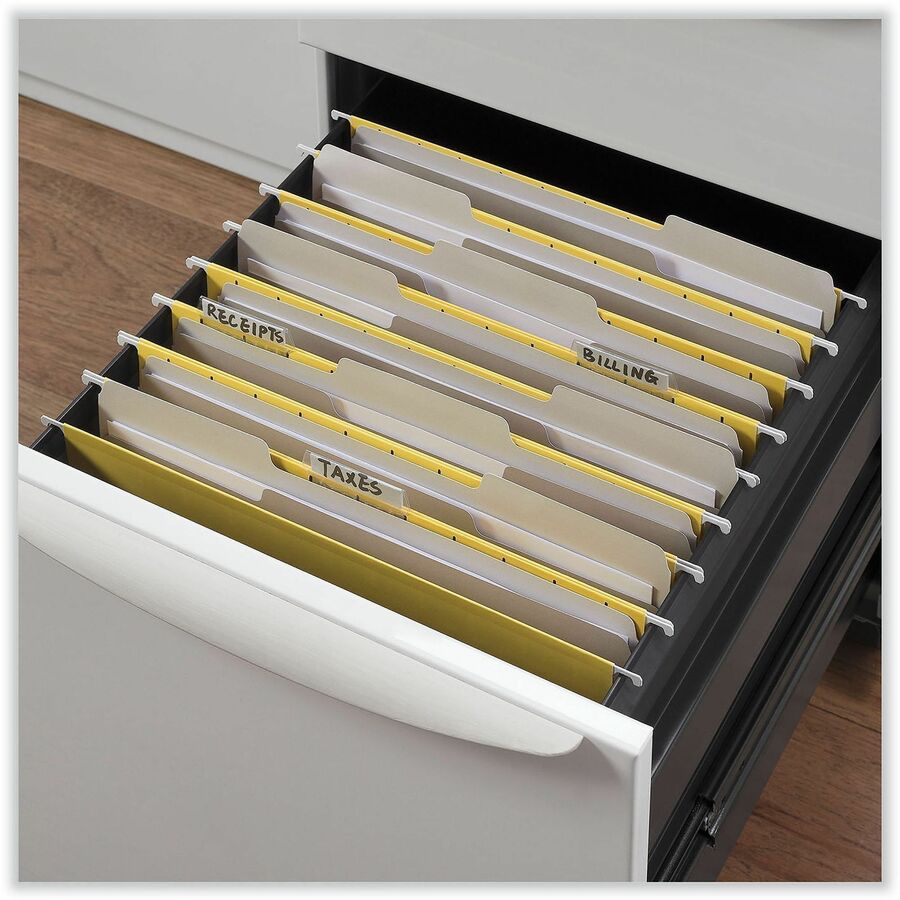 Universal 1/3 Tab Cut Letter Top Tab File Folders, 8.5" x 11", 3/4" Expansion, Assorted Tab Positions, 11 pt. Paper Stock, Gray, 100/Box