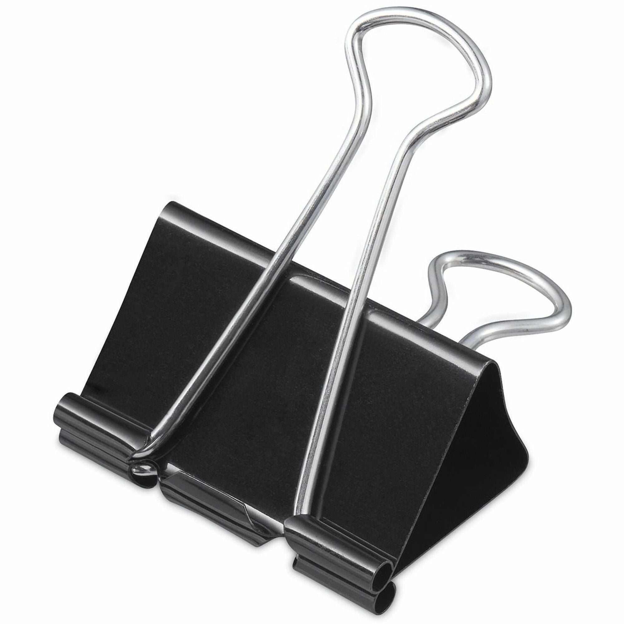 Large - 2" Width - 1" Size Capacity - Black, Silver - Metal, Steel Wire - 36 / Pack