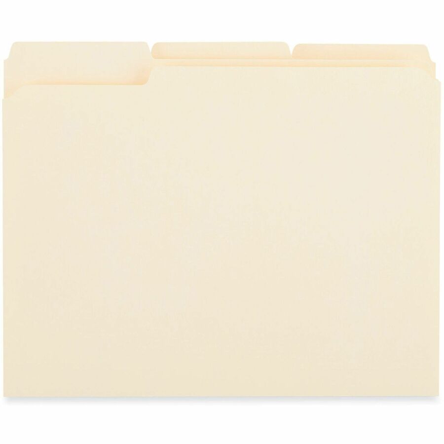 Universal 1/3 Tab Cut Letter Top Tab File Folders, 8.5" x 11", 3/4" Expansion, Assorted Tab Positions, 11 pt. Paper Stock, 250 per Carton