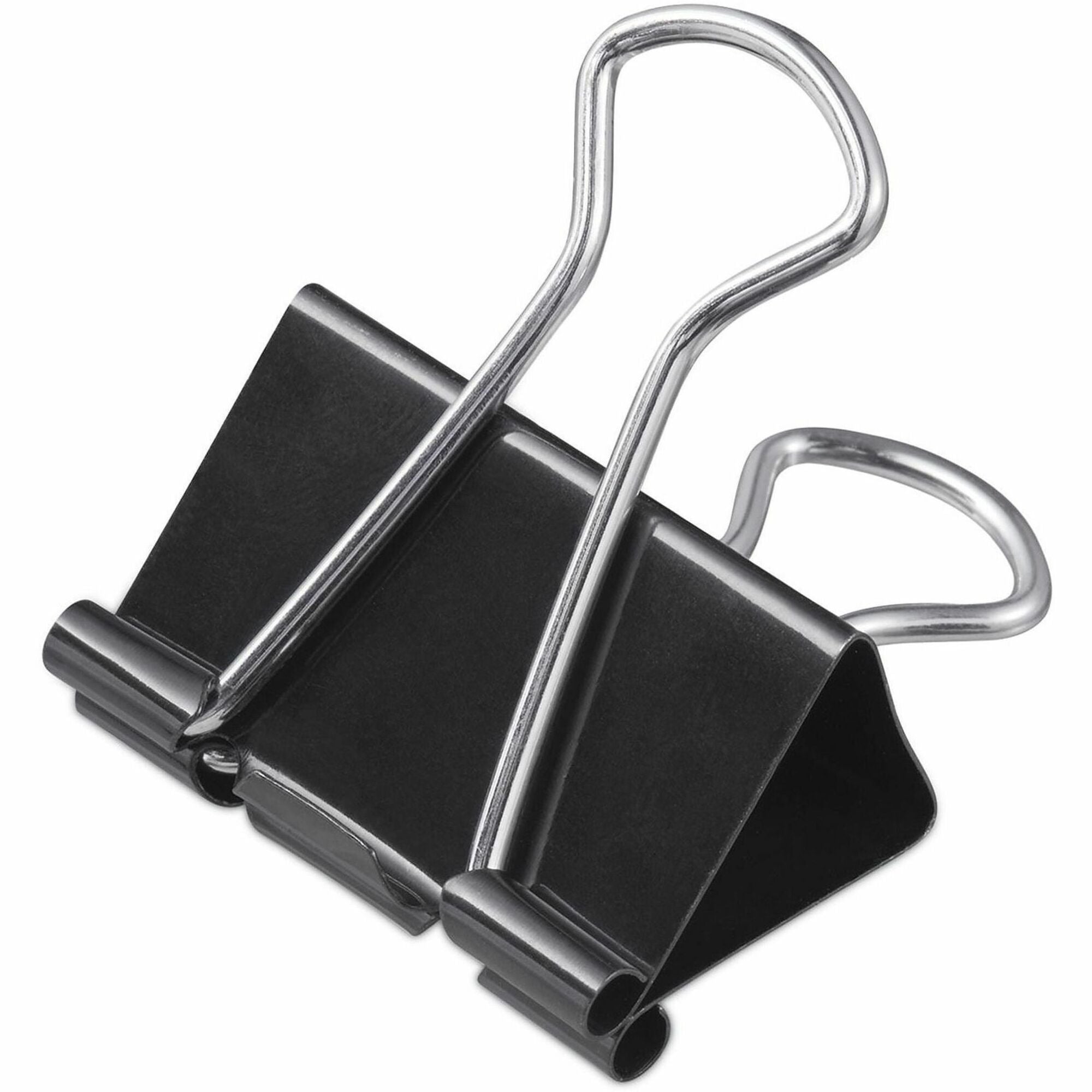 Mini - 0.6" Width - 0.25" Size Capacity - Black, Silver - Metal, Steel Wire - 60 / Pack