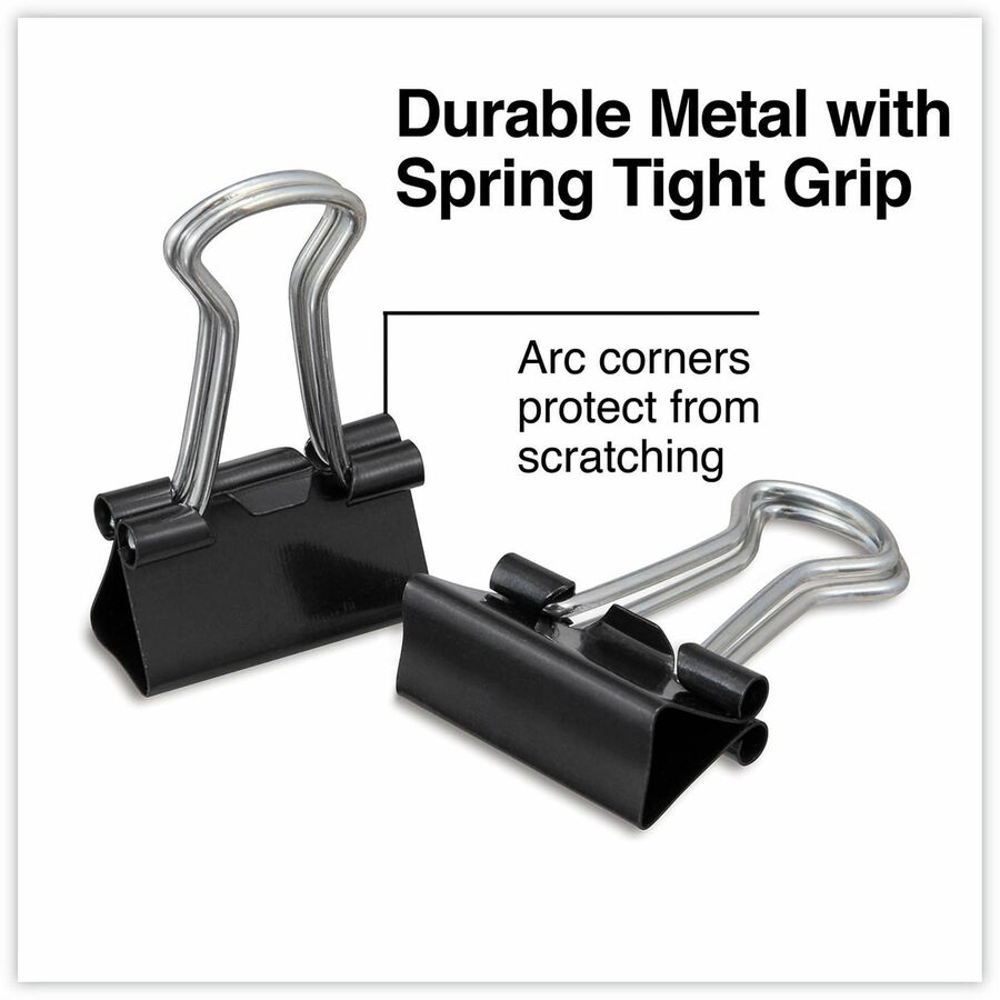 Mini - 0.6" Width - 0.25" Size Capacity - Black, Silver - Metal, Steel Wire - 60 / Pack