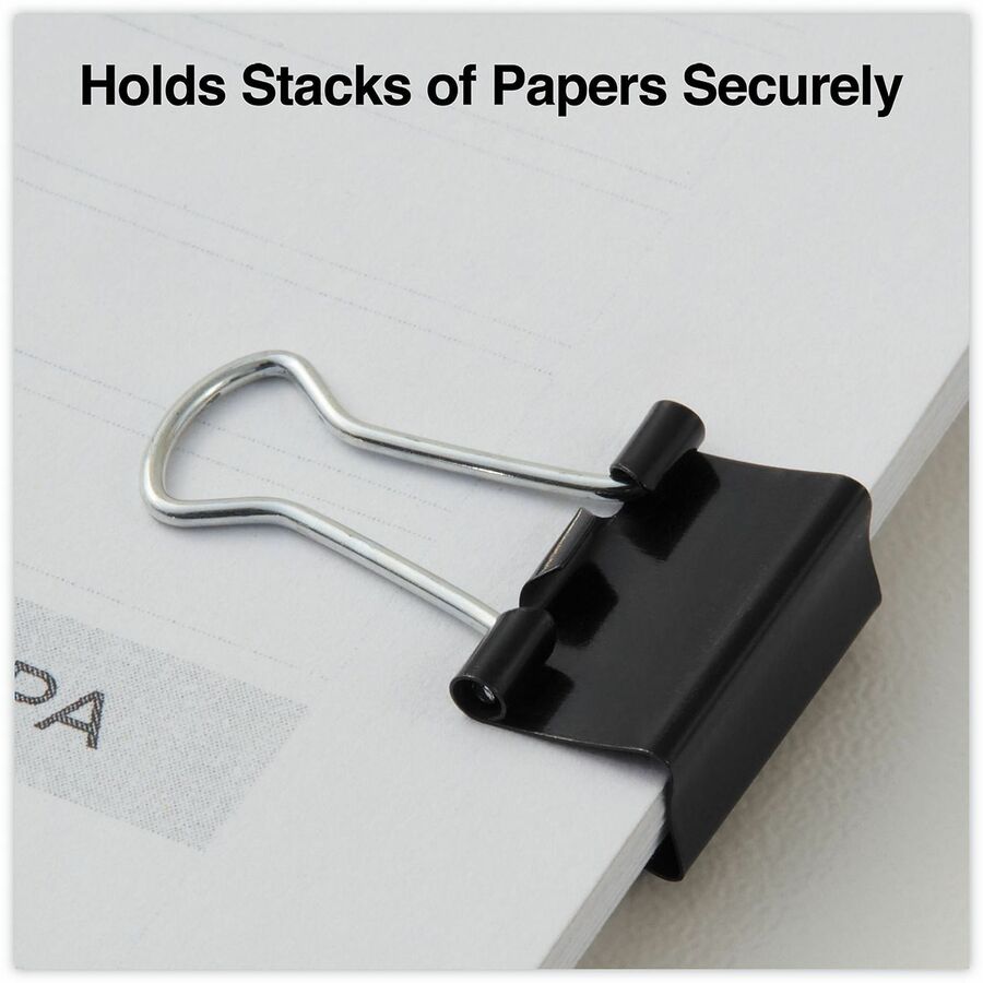 Mini - 0.6" Width - 0.25" Size Capacity - Black, Silver - Metal, Steel Wire - 60 / Pack