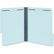 Universal 1/3 Tab Cut Letter Classification Folder, Light Blue, 8 1/2" x 11", 1" Expansion, 2 Fasteners, 2" Capacity, Top Tab, Assorted Positions, 25/Box