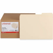 Universal 1/3 Tab Cut Letter Top Tab File Folders, 8.5" x 11", 3/4" Expansion, Assorted Tab Positions, 11 pt. Paper Stock, 250 per Carton