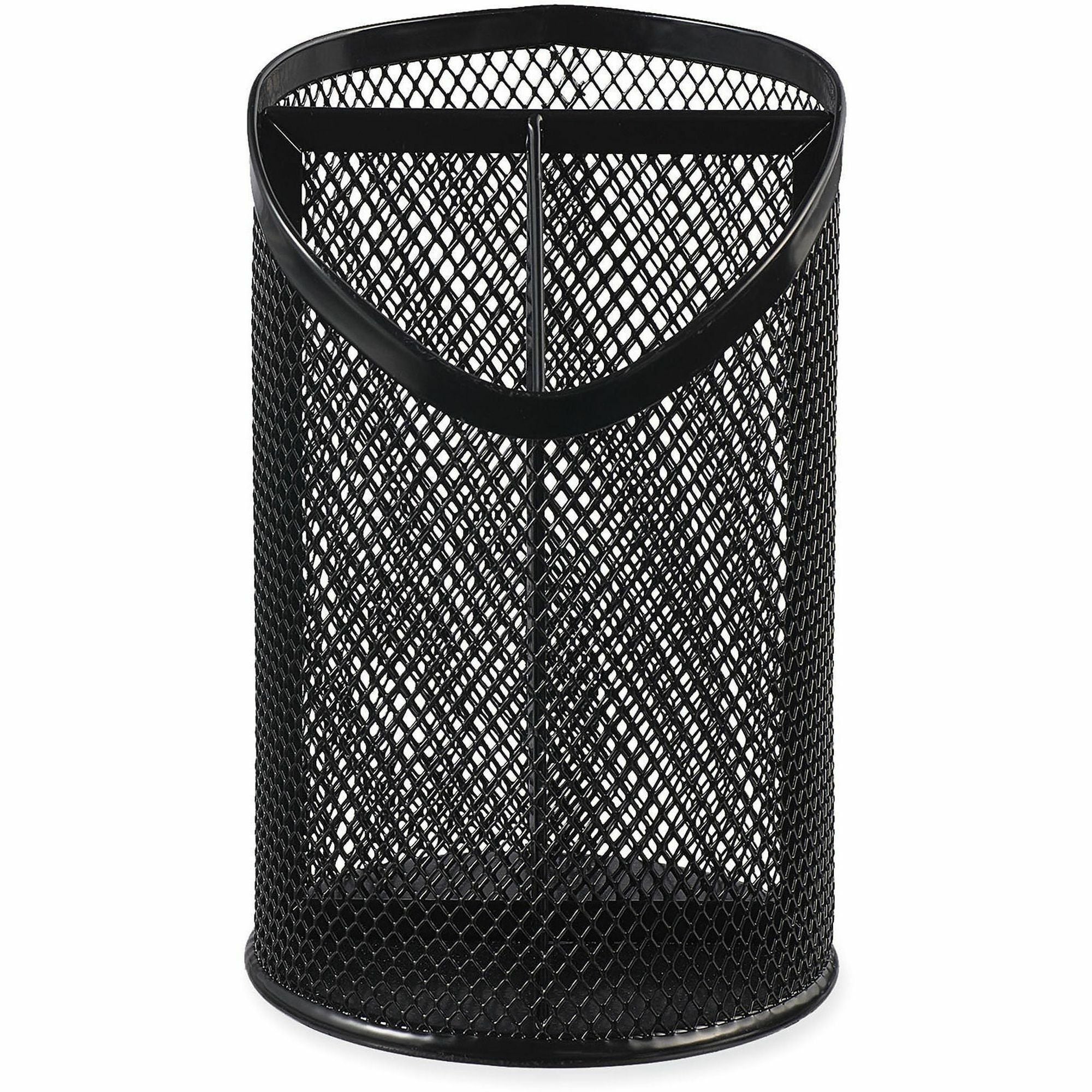 3 Compartment(s) - 6" Height - Black - Metal - 1 Each