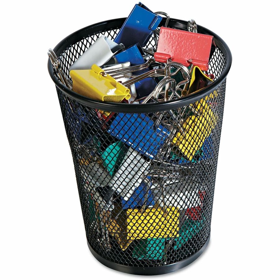 1 Compartment(s) - 5.38" Height - Black - Steel Mesh - 12 Each