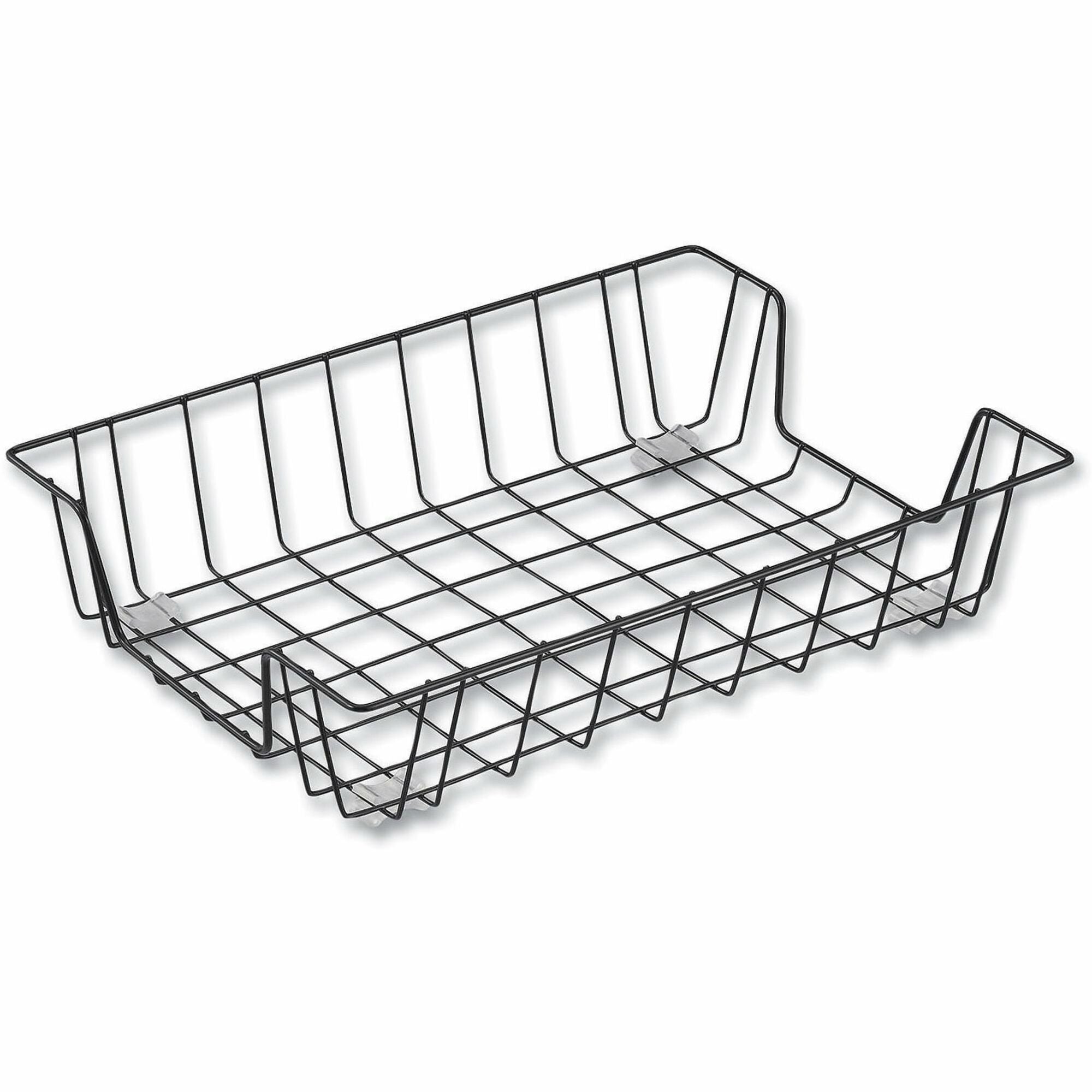 1 Compartment(s) - 3" Height x 10" Width x 14.13" Depth - Black - Steel Wire - 1 Each