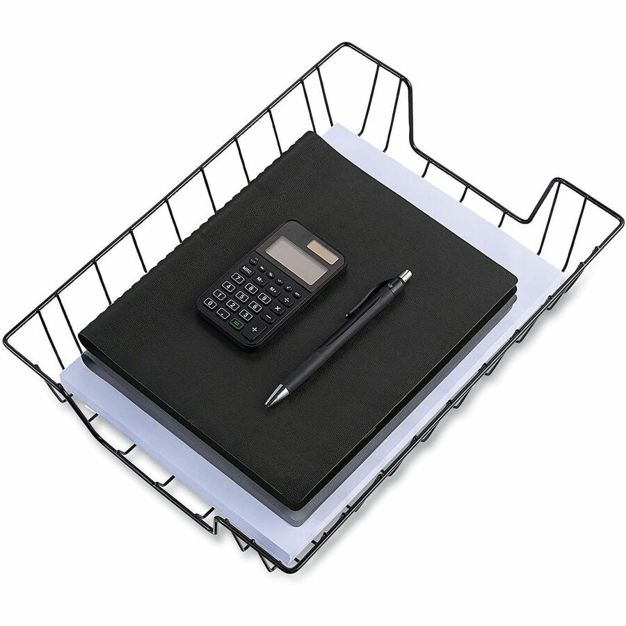 1 Compartment(s) - 3" Height x 10" Width x 14.13" Depth - Black - Steel Wire - 1 Each