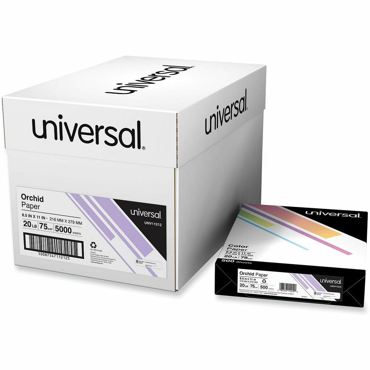 Universal Copy Paper - 20 lb Basis Weight - 75 g/m² Grammage - Orchid - 5000 Sheets - 500 Sheets per Ream - 10 / Carton
