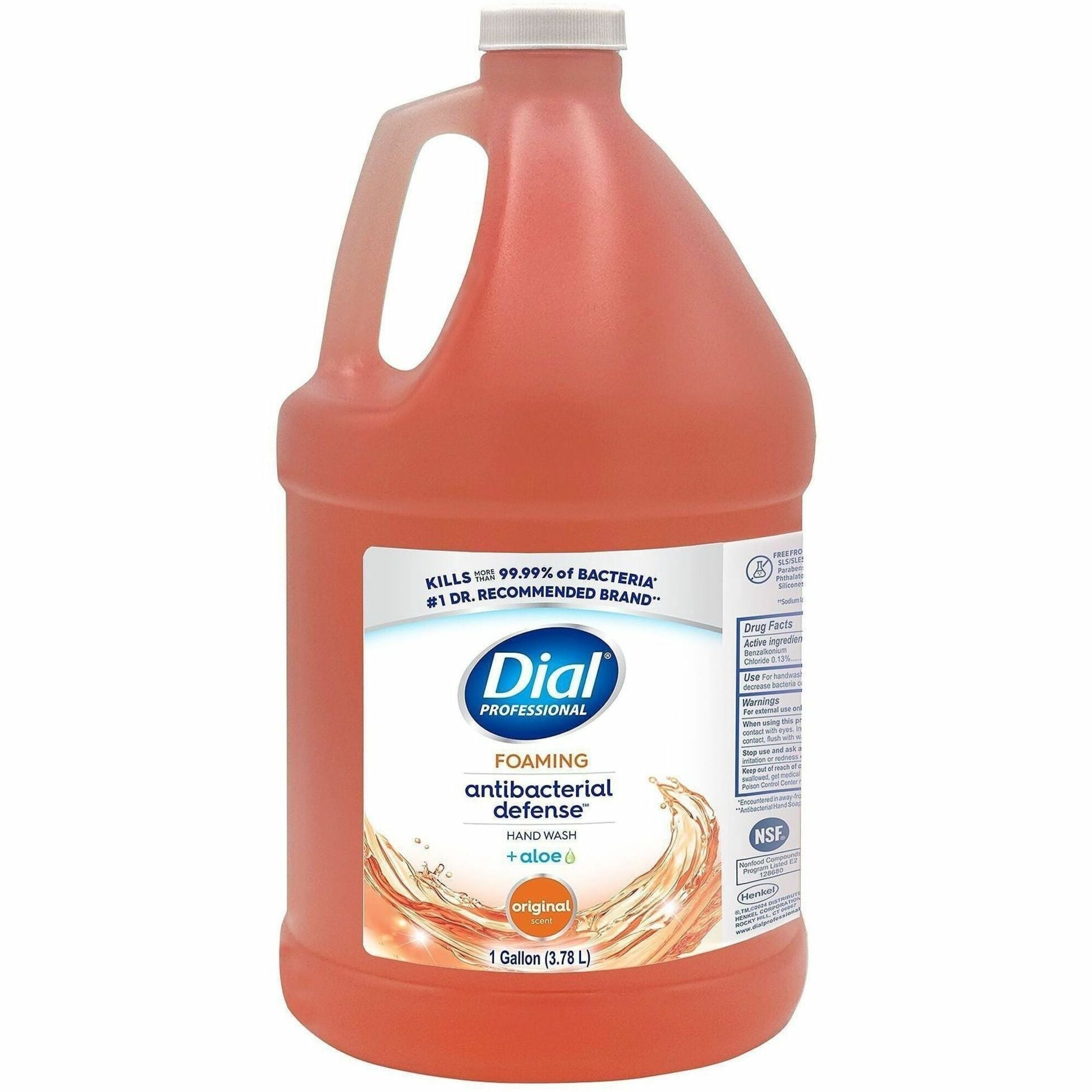 Dial Antibacterial Defense Foaming Handwash - Fresh Scent Scent - 1 gal - Pump Dispenser - Bacteria Remover - Hand, Skin - Antibacterial - Orange - Cruelty-free, Sulfate-free, Paraben-free, Phthalate-free, Silicone-free, pH Balanced - 1 Each