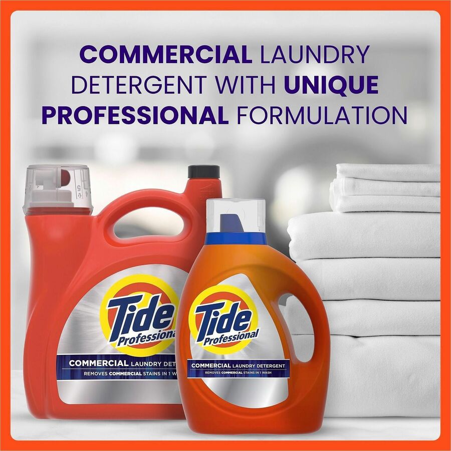 Tide Liquid Laundry Detergent - For Laundry, Commercial, Food Service, Hospitality, Healthcare, Residential, Home, Business - Liquid - 170 fl oz (5.3 quart) - BPA-free, PVC Free - Orange - 1 Bottle
