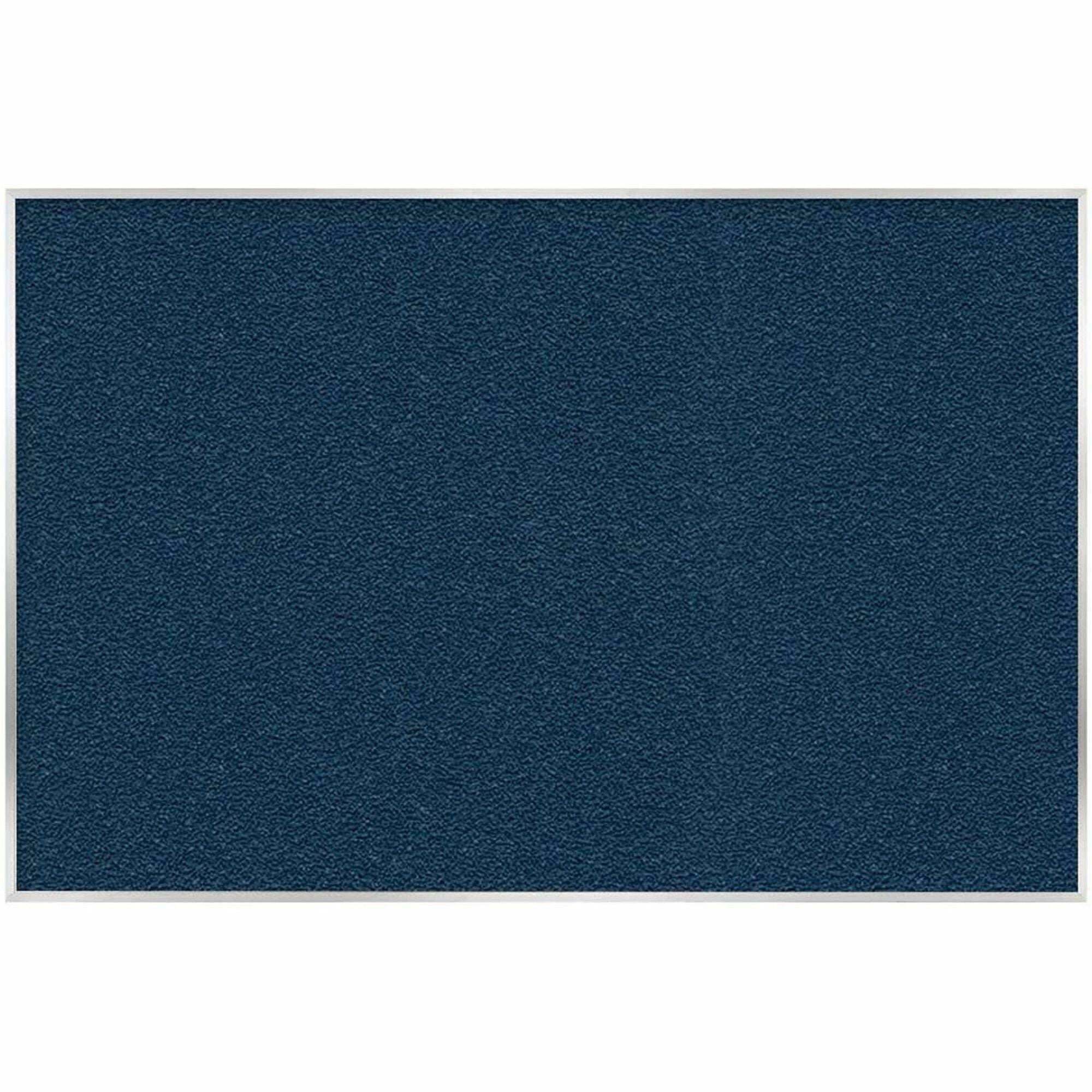 Ghent PremaTak Vinyl Bulletin Board - 48.46" Board Height x 87.90" Board Width x 0.56" Board Depth - Navy Fiberboard, Vinyl Surface - Satin Anodized Aluminum Frame - 1 Each