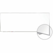84" (7 ft) Width x 48" (4 ft) Height - White Porcelain Surface - Satin Aluminum Frame - Magnetic - Square Corner, Scratch Resistant, Dent Resistant, Stain Resistant, Durable - 1 Each