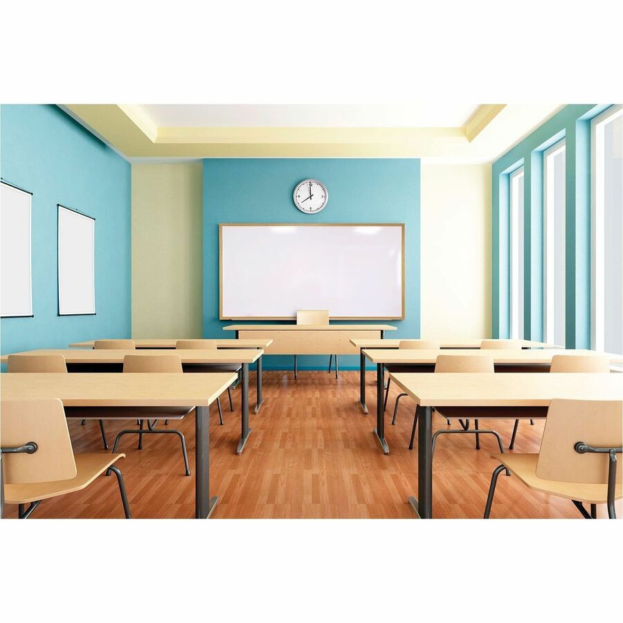 84" (7 ft) Width x 48" (4 ft) Height - White Porcelain Surface - Satin Aluminum Frame - Magnetic - Square Corner, Scratch Resistant, Dent Resistant, Stain Resistant, Durable - 1 Each