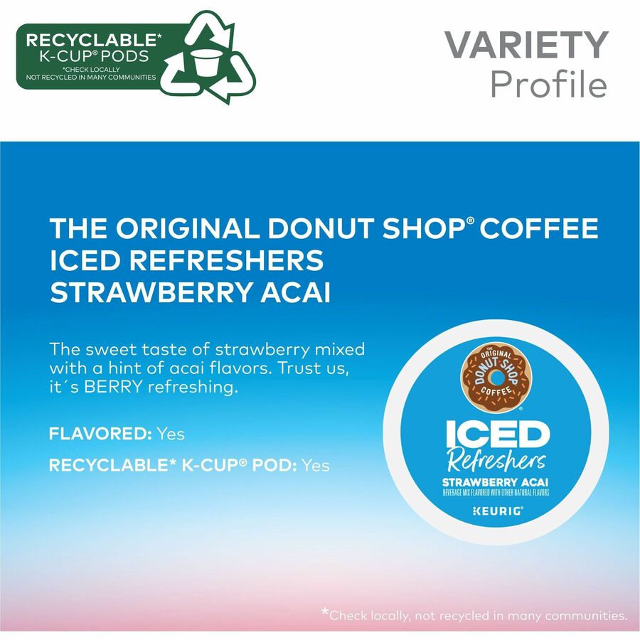 The Original Donut Shop&reg; Iced Refreshers - Strawberry Acai - 20 / Box