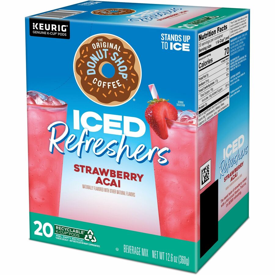 The Original Donut Shop&reg; Iced Refreshers - Strawberry Acai - 20 / Box