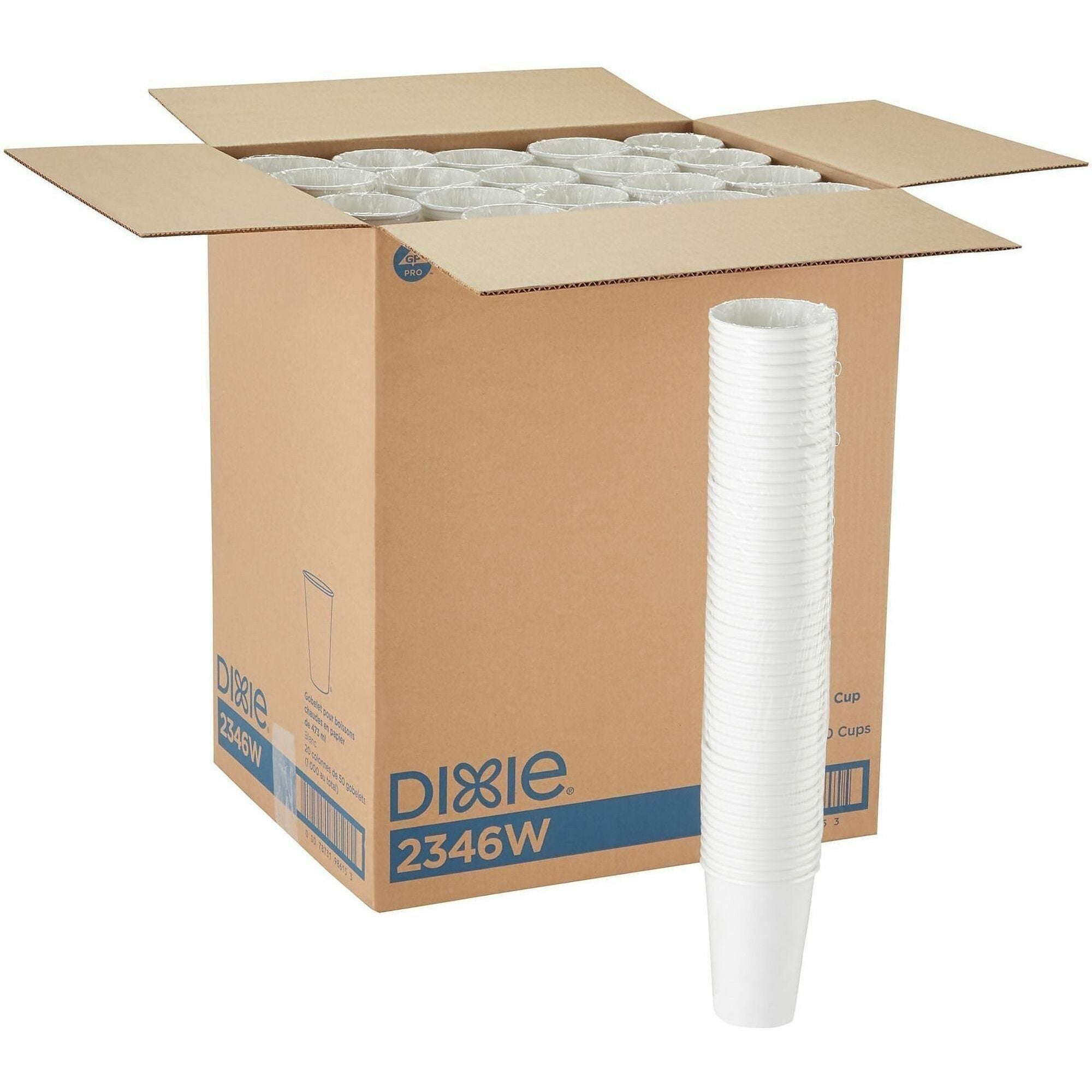 16 fl oz - White - Paper - Beverage, Hot Drink - 50 Cups/Pack - 20 Pack