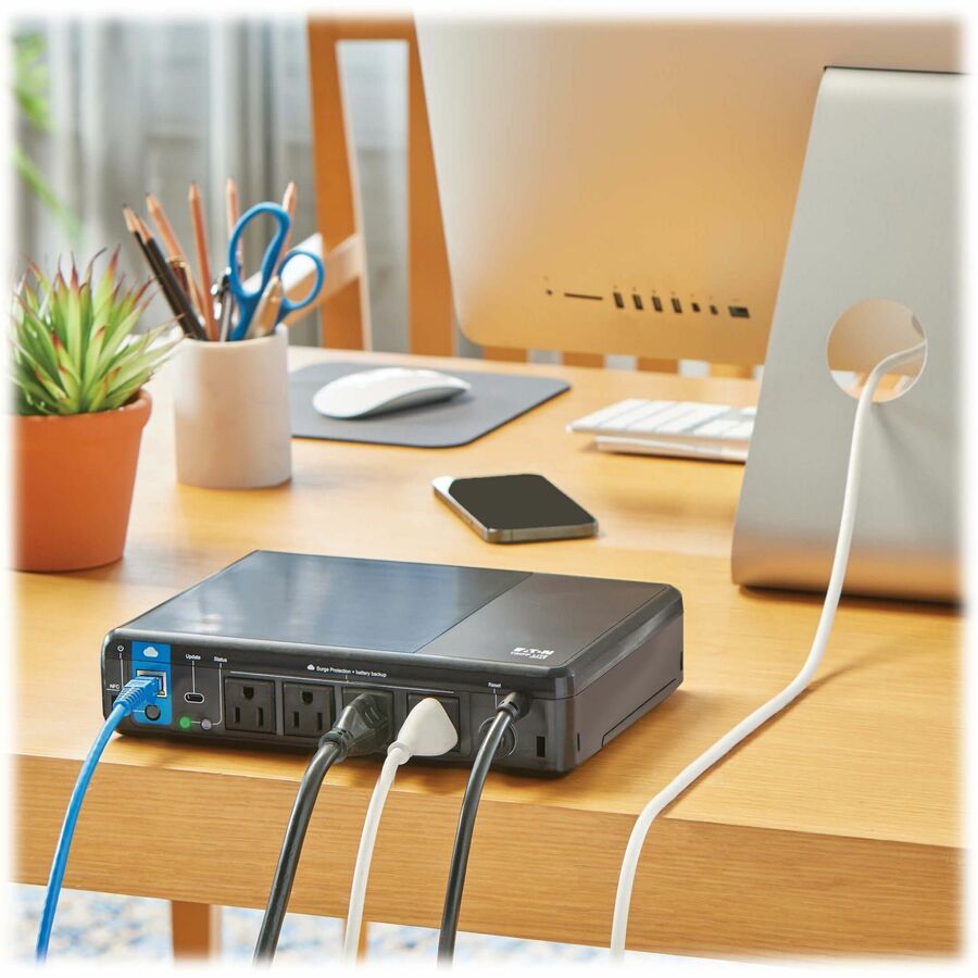 Desktop/Surface/Wall Mountable - 8 Hour Recharge - 1.20 Minute Stand-by - 120 V AC Input - 120 V AC Output - Single Phase - Pulse-width Modulated Sine Wave - USB - 4 x NEMA 5-15R Receptacle(s) - 4 x Battery/Surge Outlet - Network Card