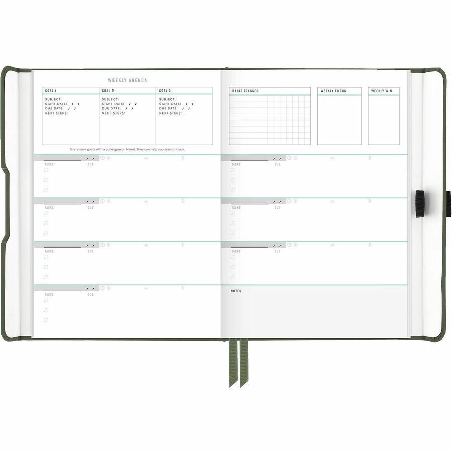 At-A-Glance Foundation Undated Weekly Monthly Planner, Green, Small, 5 1/2" x 8 1/2"