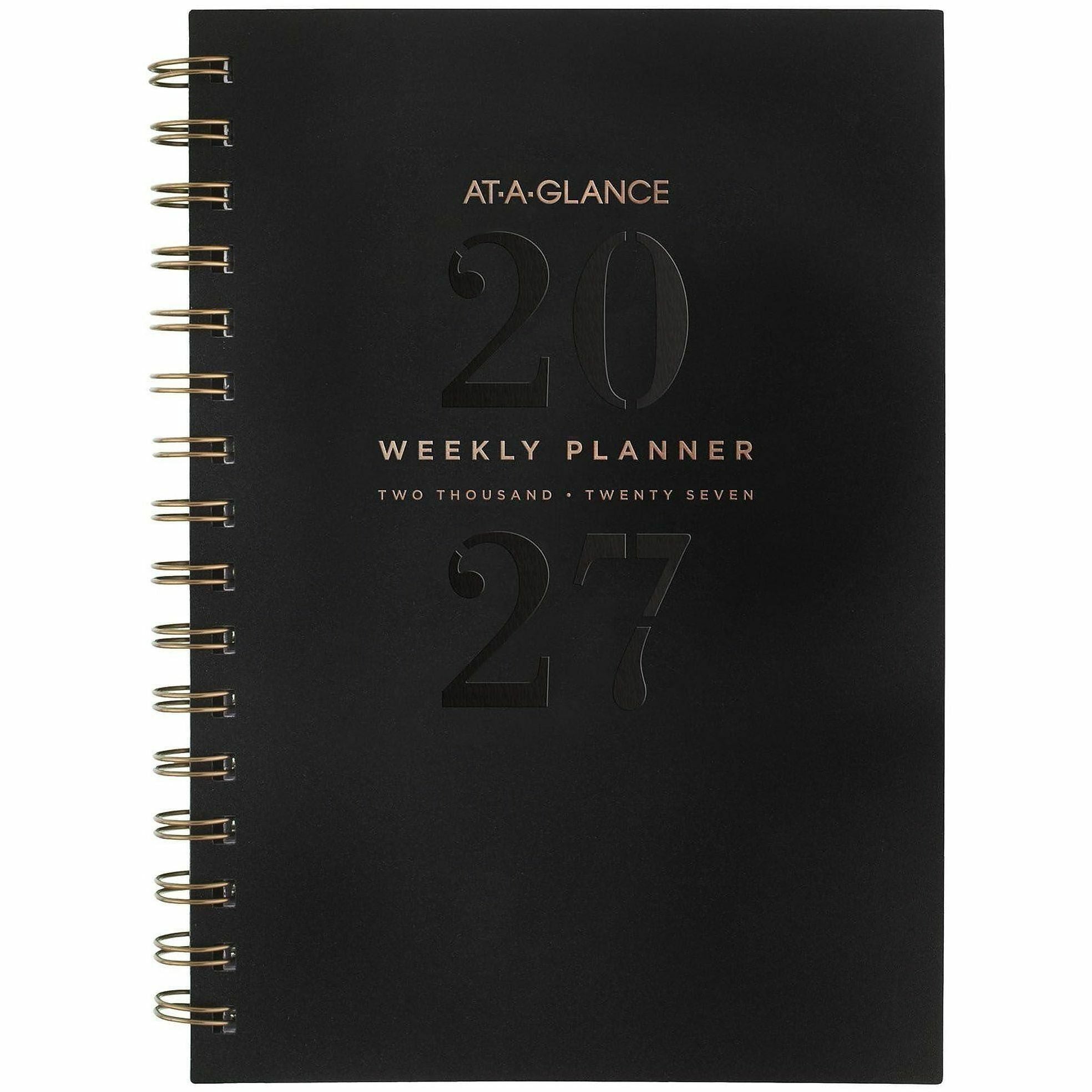 At-A-Glance Signature Lite Weekly Monthly Planner, Small, 12 Months, Jan-Dec 2026, 5.5" x 8.5", Wire Bound, Black Poly Cover, White Sheets, 1 Each