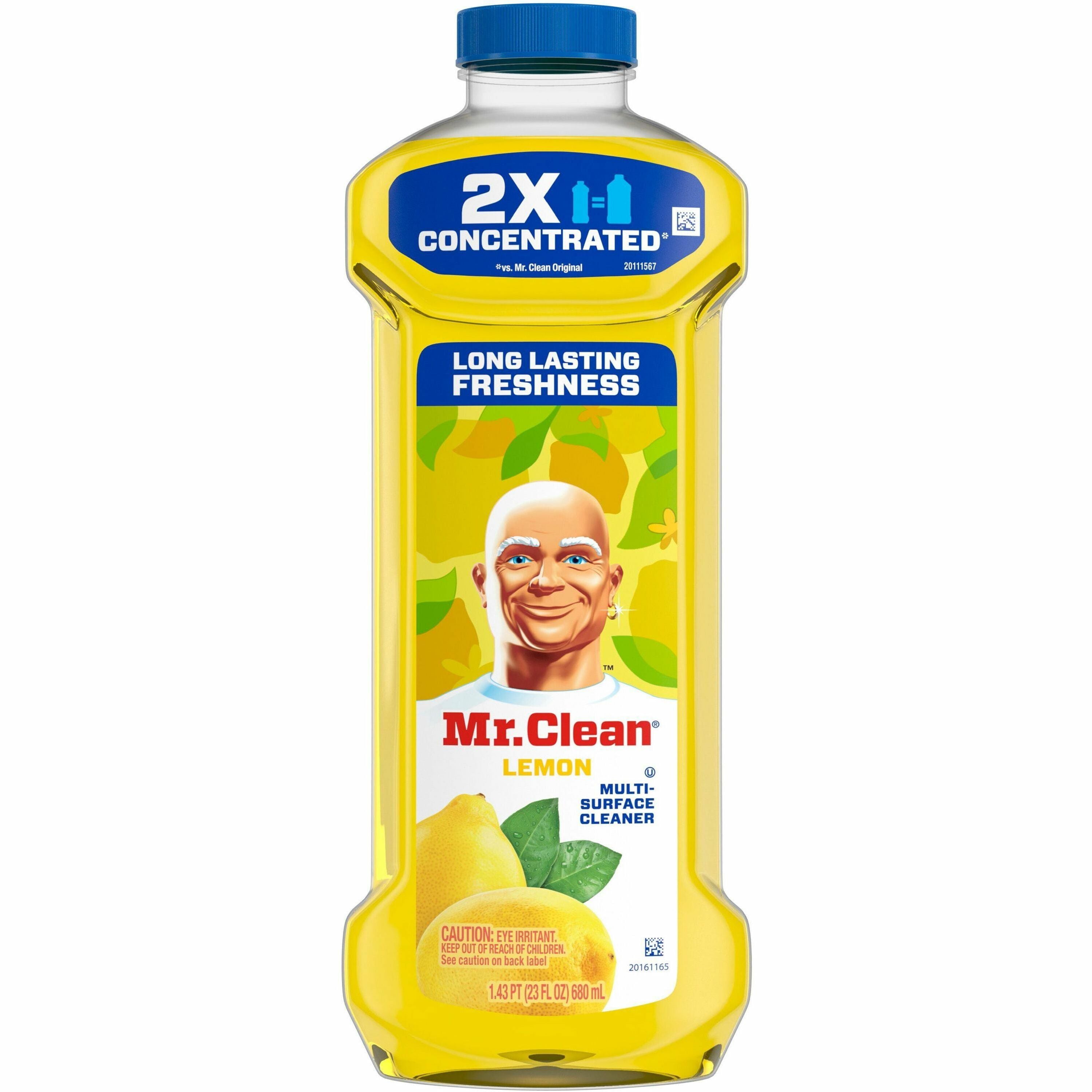 Mr. Clean Multi-Surface Cleaner - For Multi Surface, Multipurpose - Concentrate - Liquid - 23 fl oz (0.7 quart) - Lemon Scent - Long Lasting, Phosphate-free - Yellow - 9 / Carton