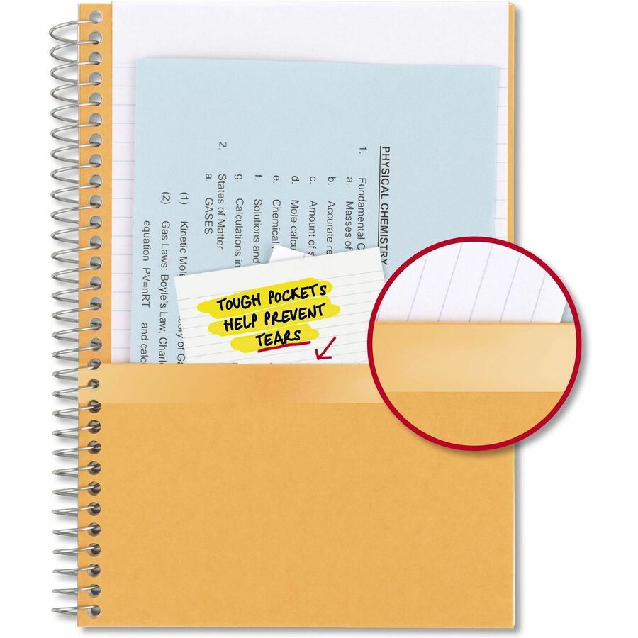 Mead College Ruled Notebook, 2 Subjects, 80 Sheets, 6" x 9.5", Spiral, Assorted Plastic Cover, Double Sided, Perforated, Ink Resistant, Water Resistant, 6 Pack