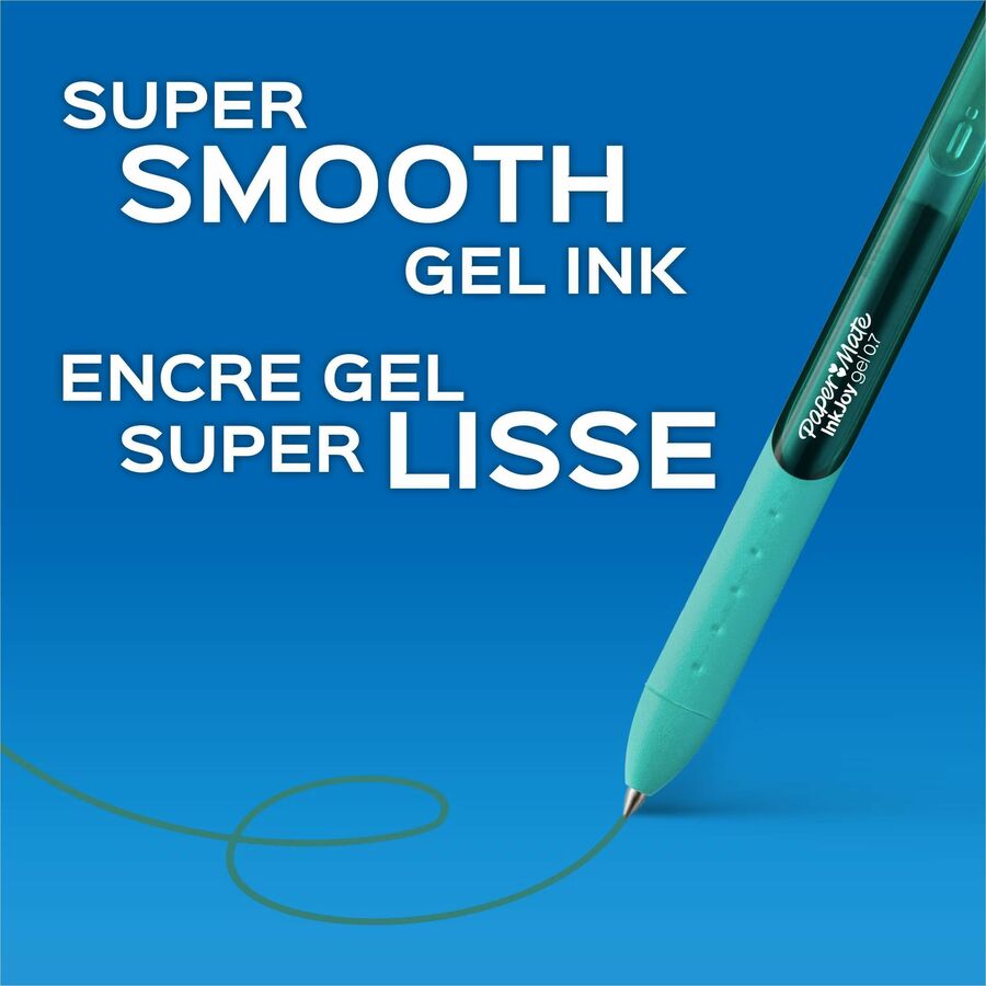 Paper Mate InkJoy Gel Pens, 0.7 mm, Retractable, Assorted Ink, Gel-based, Comfort Grip, 4 Pack