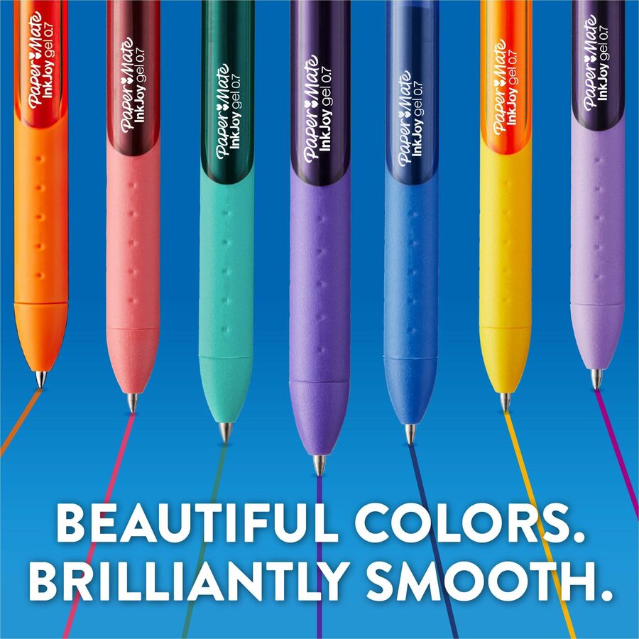 Paper Mate InkJoy Gel Pens, 0.7 mm, Retractable, Assorted Ink, Comfort Grip, 4 Pack