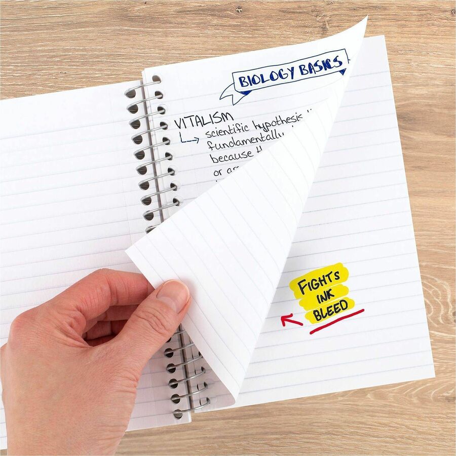 Mead College Ruled Notebook, 1 Subject, 80 Sheets, 4 3/8" x 7", Wire Bound, Assorted Poly/Plastic Cover, Durable, Water Resistant, Perforated, Pocket Divider, Spiral Lock, 1 Each