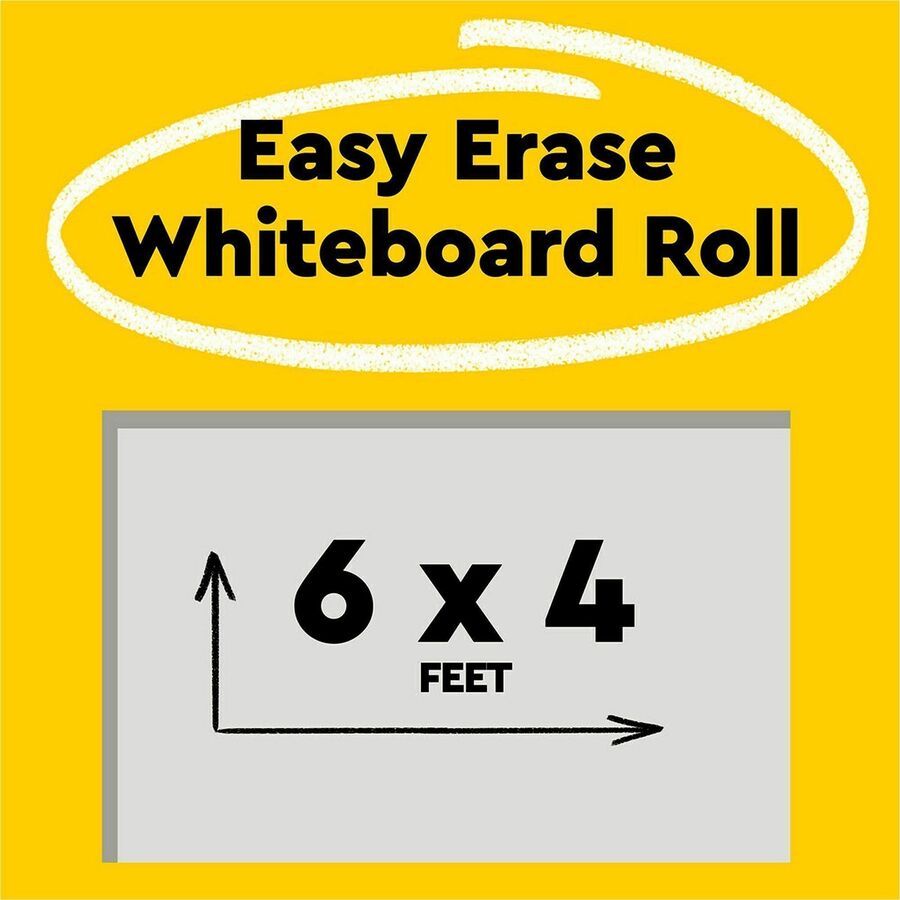 White Surface - White Sheet Color - Rectangle - 72" Length x 48" Width - Flexible, Stain Resistant, Easy Peel, Self-stick, Removable, Wipeable, Stain Proof - 1 Each