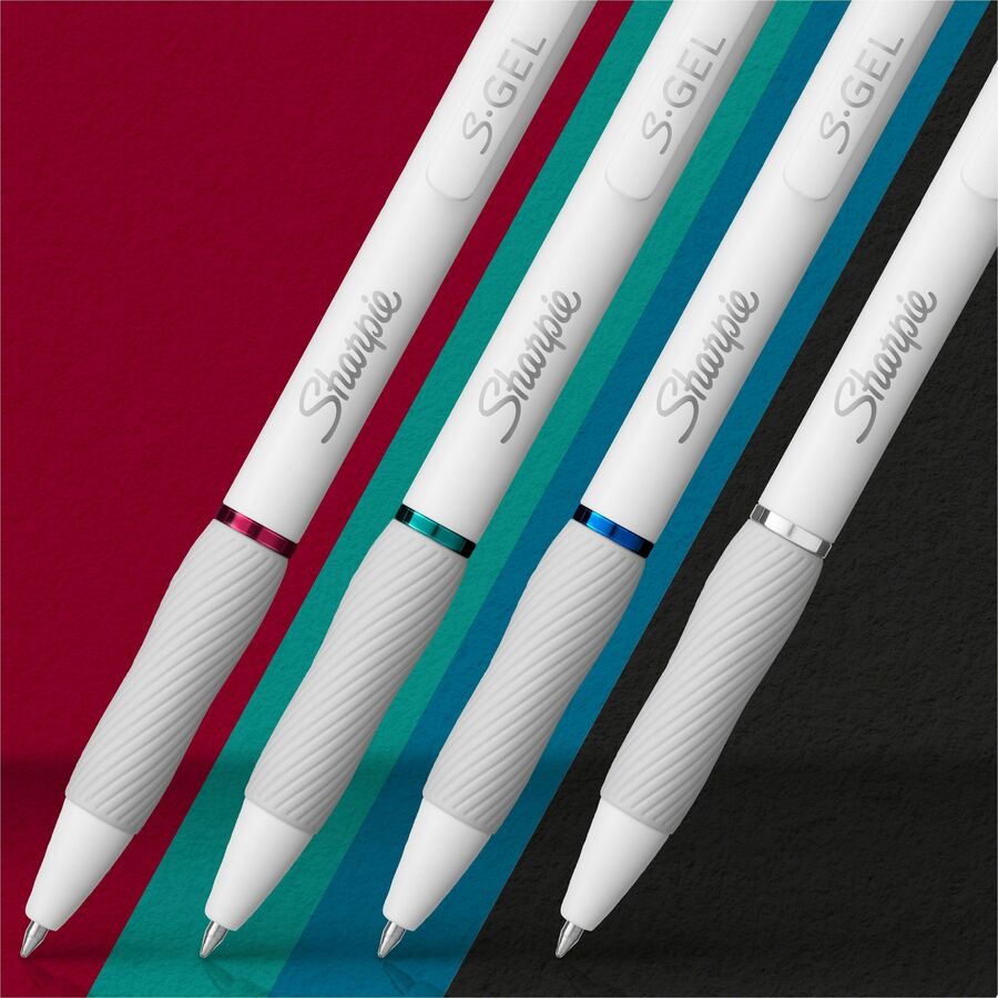 Sharpie S-Gel, White Fashion Barrel, Medium Point (0.7mm)
