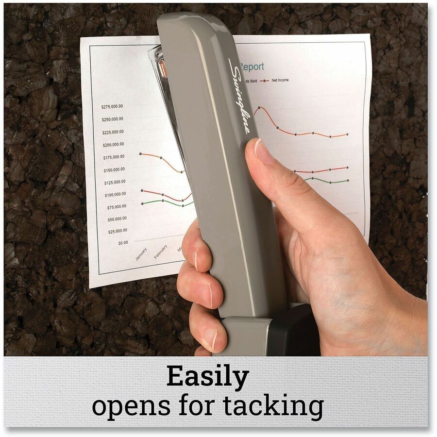 Swingline 747 Business Stapler - Staples Upto 25 Sheet - Holds Upto 210 Staple - Full Strip - Top Loading - Steel Gray, Gray - Metal - 1 Each