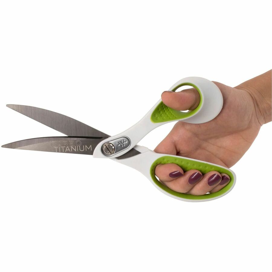 4.50" Cutting Length - 9" Overall Length - Bent-right - Blunted Tip - White, Green - 1 Each