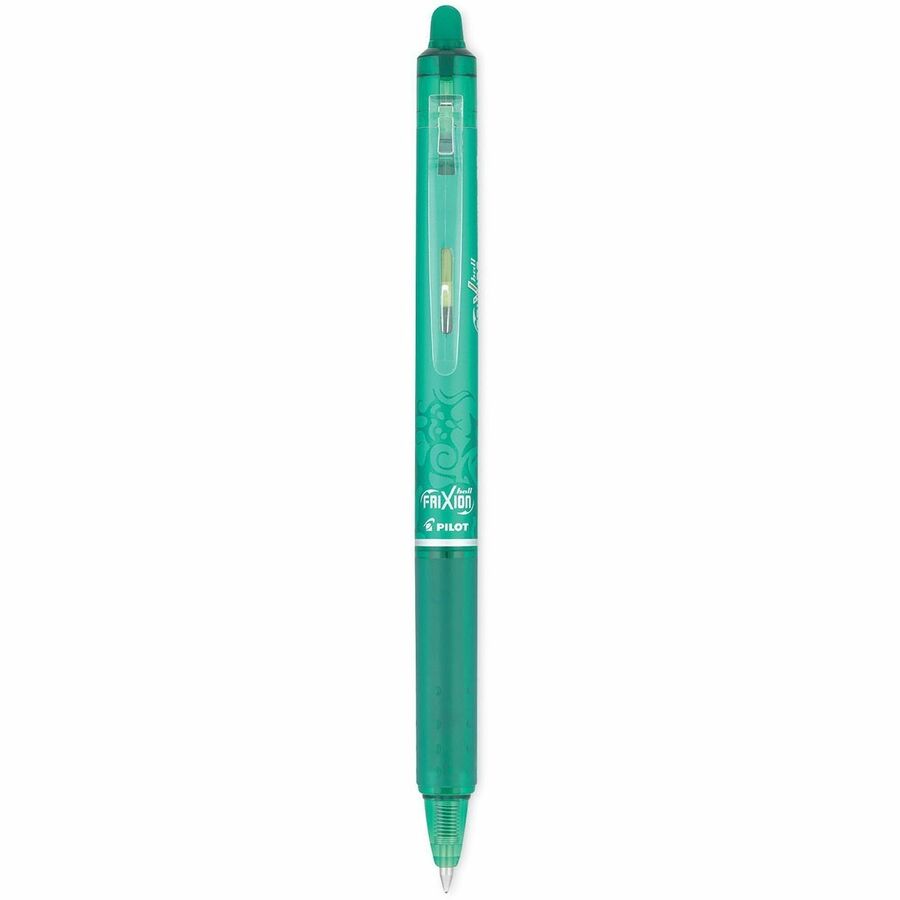 Retractable - Erasable - Green Ink - Gel-based - Green Barrel - Document - 12 / Dozen