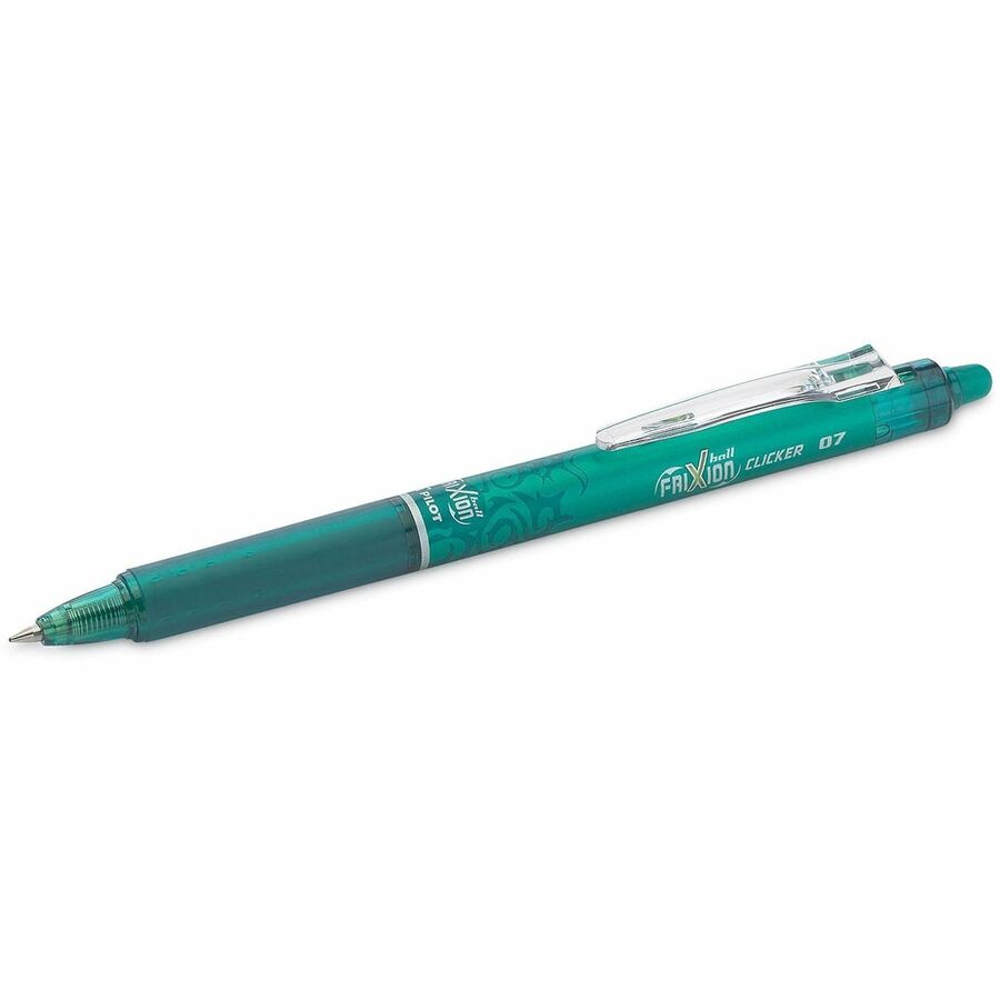 Retractable - Erasable - Green Ink - Gel-based - Green Barrel - Document - 12 / Dozen