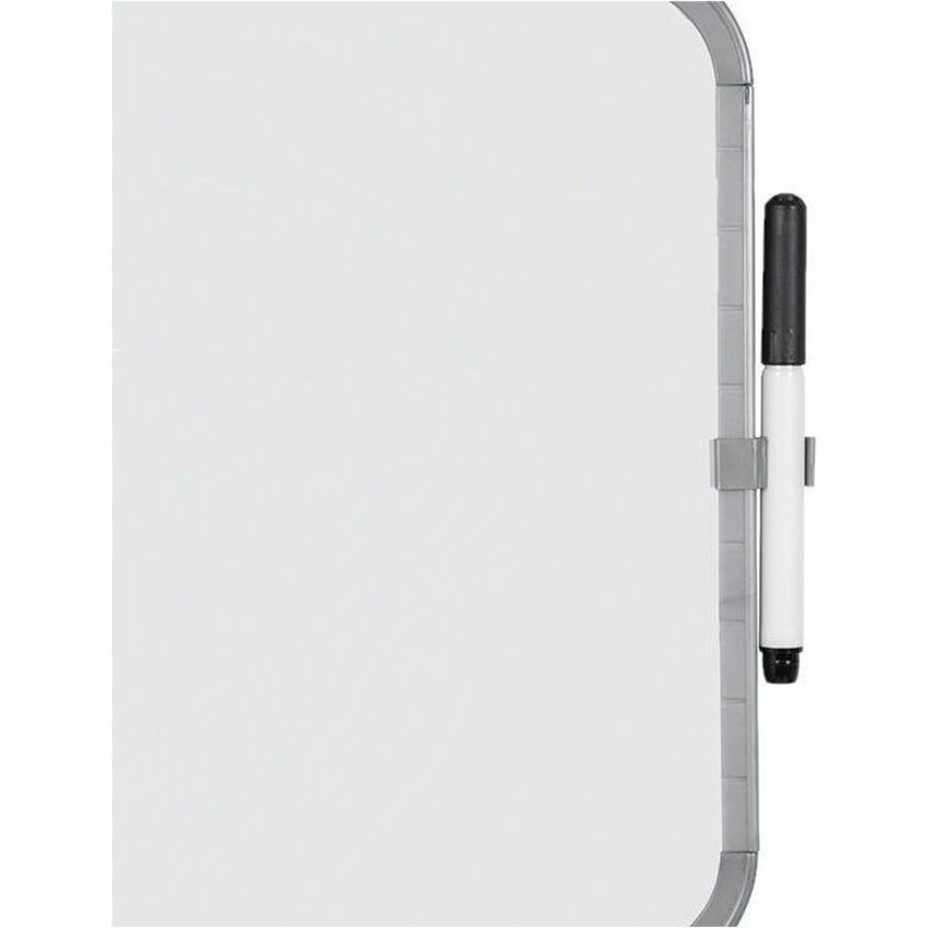 11" (0.9 ft) Width x 14" (1.2 ft) Height - White Lacquered Steel Surface - Plastic Frame - Lap - Magnetic - Durable, Ghost Resistant, Stain Resistant, Long Lasting - 1 Each