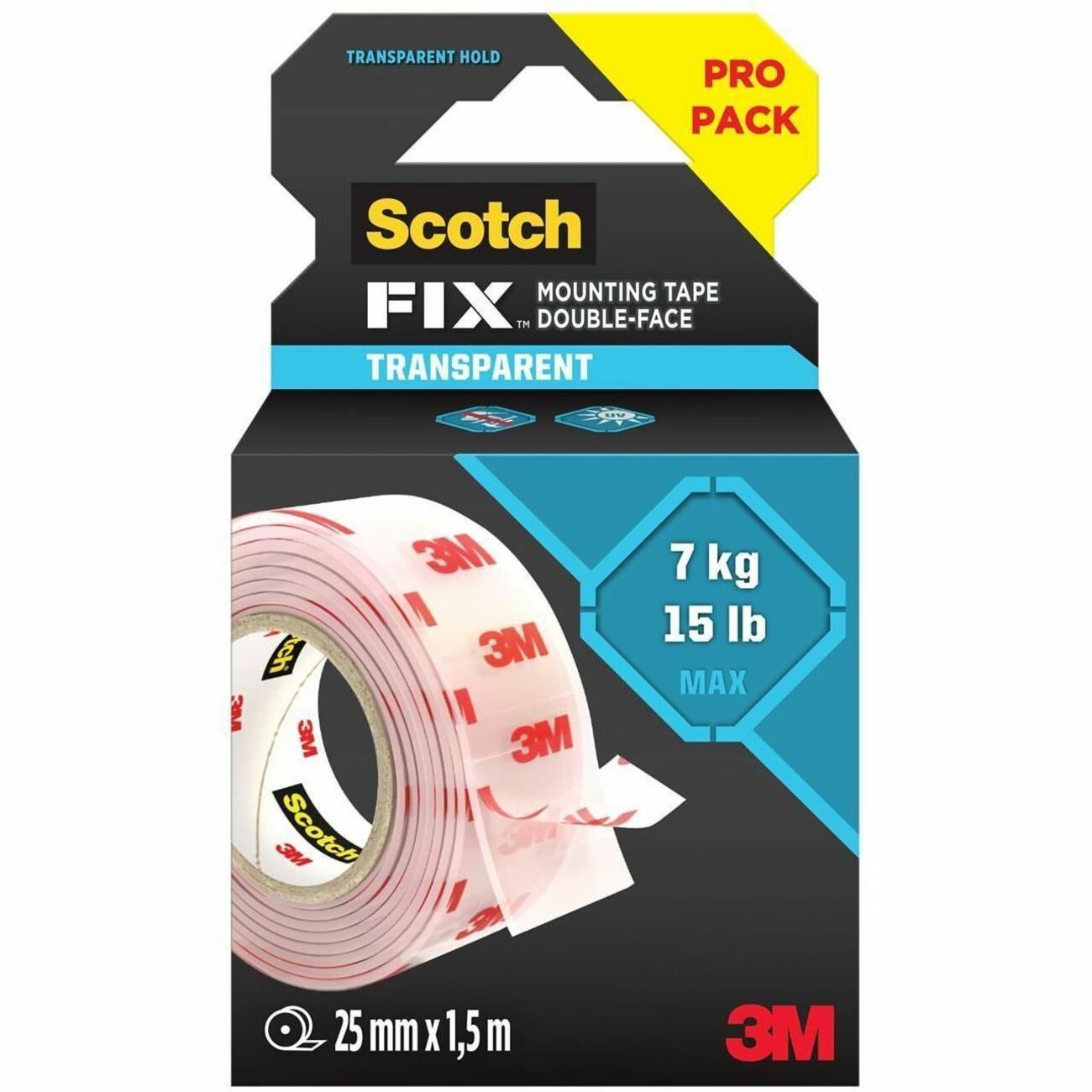 5 ft Length x 1" Width - Clear - Acrylic Backing - Acrylic Adhesive - For Multi Surface, Multipurpose - 1 Roll
