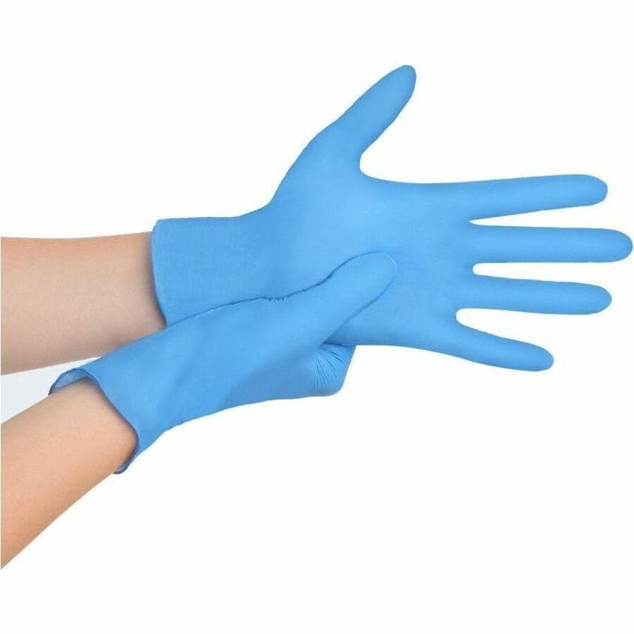 Remcoda Extra-Strength Nitrile Gloves - 4 mil Thickness - Chemical Protection - Medium Size - For Right/Left Hand - Nitrile - Blue - Durable, Comfortable, Extra Strength, Snug Fit, Chemical Resistant, Latex-free - 100 / Box