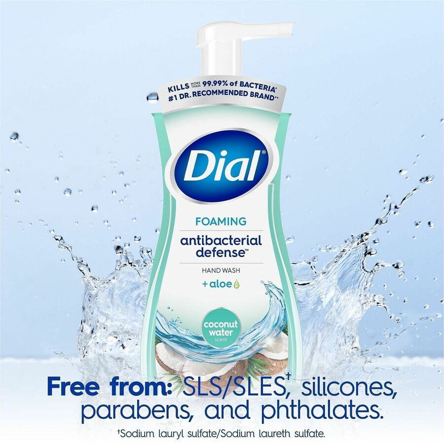 Dial Complete Original Foam Hand Wash Pump, Coconut Water Scent, 10 fl oz, Antibacterial, Moisturizing, Clear, Cruelty-free, pH Balanced, Sulfate-free, Paraben-free, 1 Each