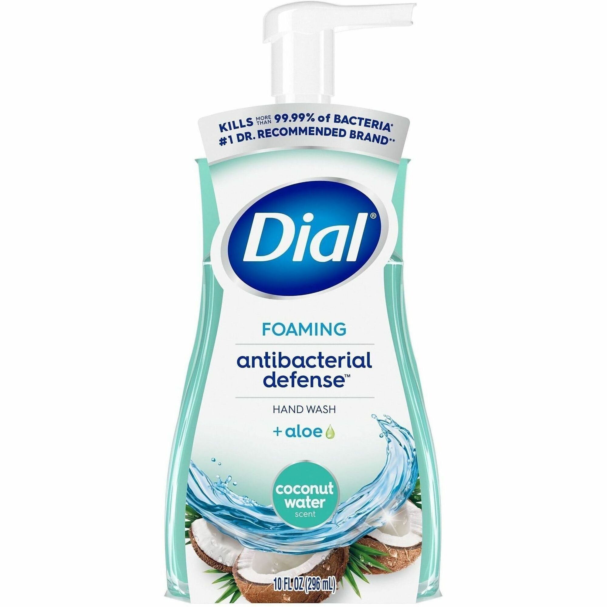Dial Complete Original Foam Hand Wash Pump, Coconut Water Scent, 10 fl oz, Antibacterial, Moisturizing, Clear, Cruelty-free, pH Balanced, Sulfate-free, Paraben-free, 1 Each