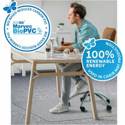 Floortex Ecotex Marvec BioPVC Chairmat - Carpet - 60" Length x 46" Width - Polyvinyl Chloride (PVC) - Clear - 1 Each