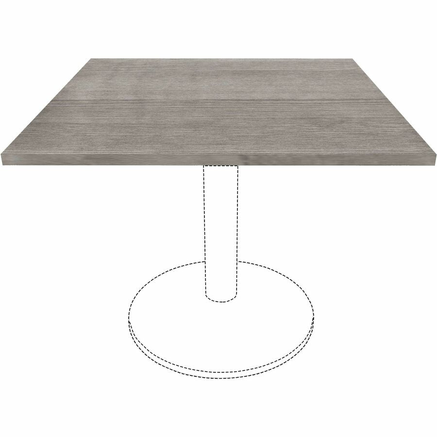 Lorell Hospitality/Conference Tabletop - 36" Width x 1" Thickness x 36" Length - Band Edge - Weathered Charcoal Table Top - Sturdy - For Reception Area, Conference Table, Breakroom, Lobby, Meeting, Office - 1 Each