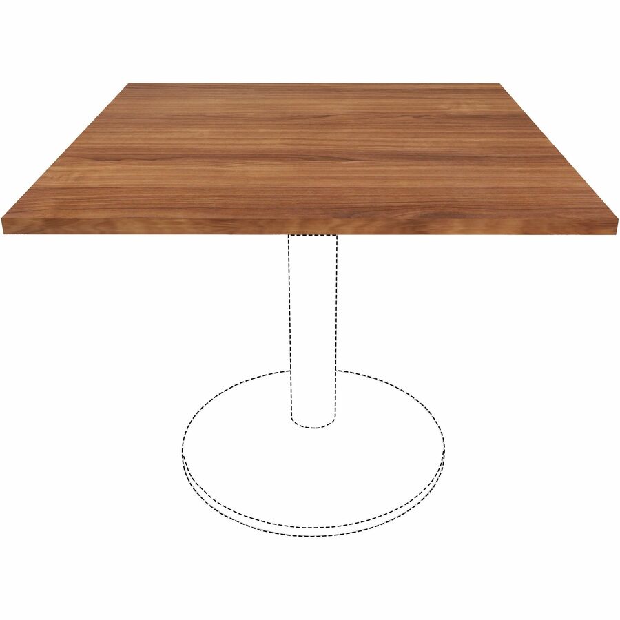 Lorell Essentials Hospitality/Conference Tabletop, 36" x 36" x 1", Square, Walnut, Band Edge, 1 Each