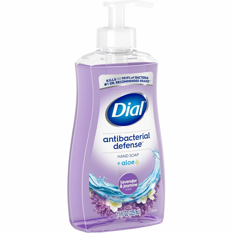 Dial Antibacterial Defense Liquid Hand Soap, Fresh Scent, Lavender, 11 fl oz Pump, Cruelty-free, Paraben-free, Phthalate-free, Silicone-free, Sulfate-free, Recycled Bottle, 1 Each