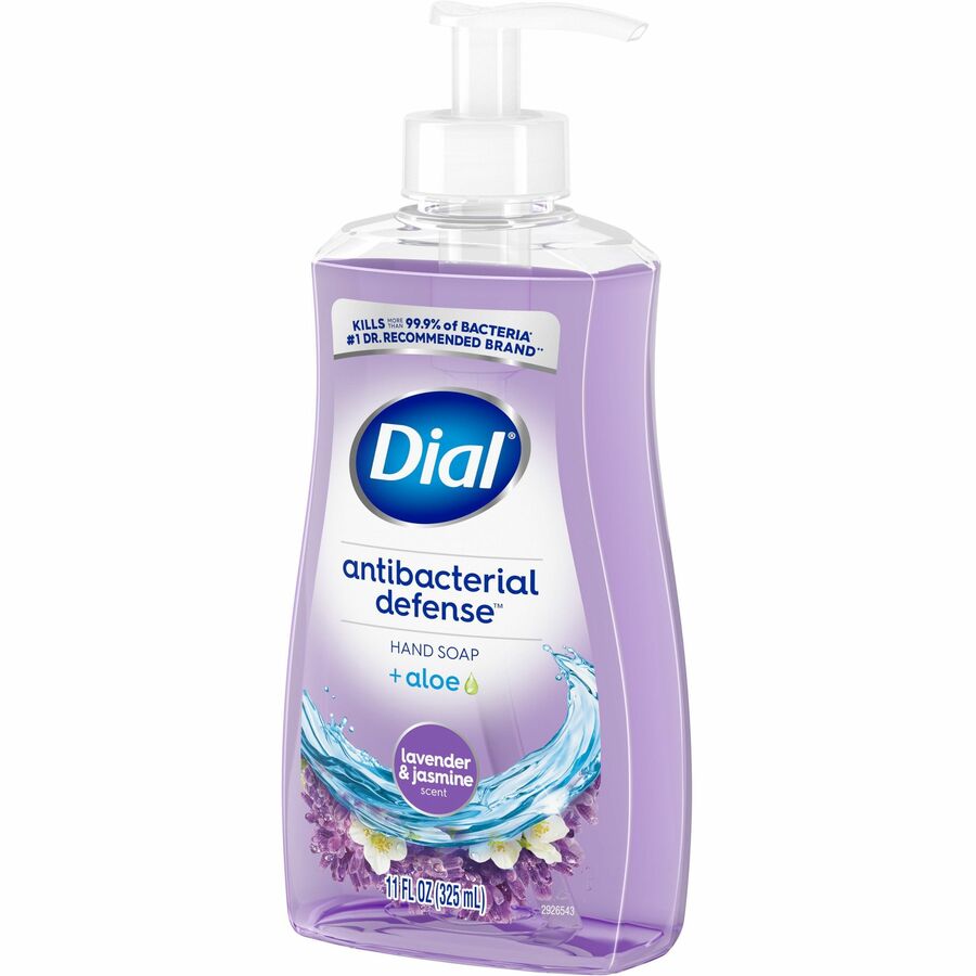 Dial Antibacterial Defense Liquid Hand Soap, Fresh Scent, Lavender, 11 fl oz Pump, Cruelty-free, Paraben-free, Phthalate-free, Silicone-free, Sulfate-free, Recycled Bottle, 1 Each